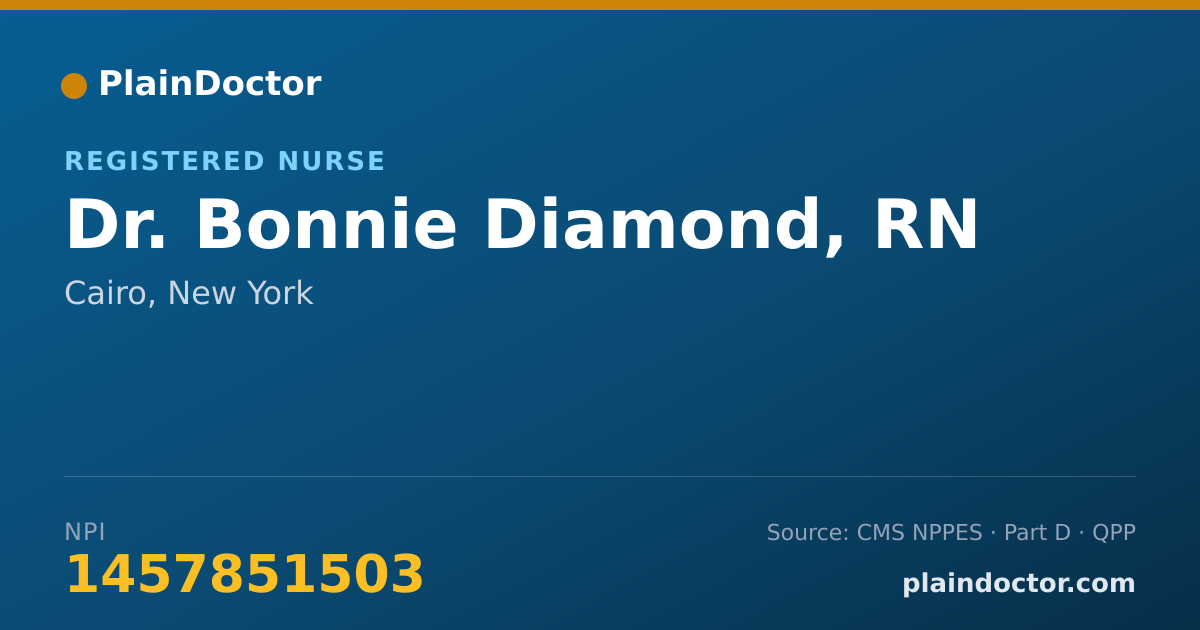 Shareable card for Bonnie Diamond, RN - Registered Nurse, Cairo, NY