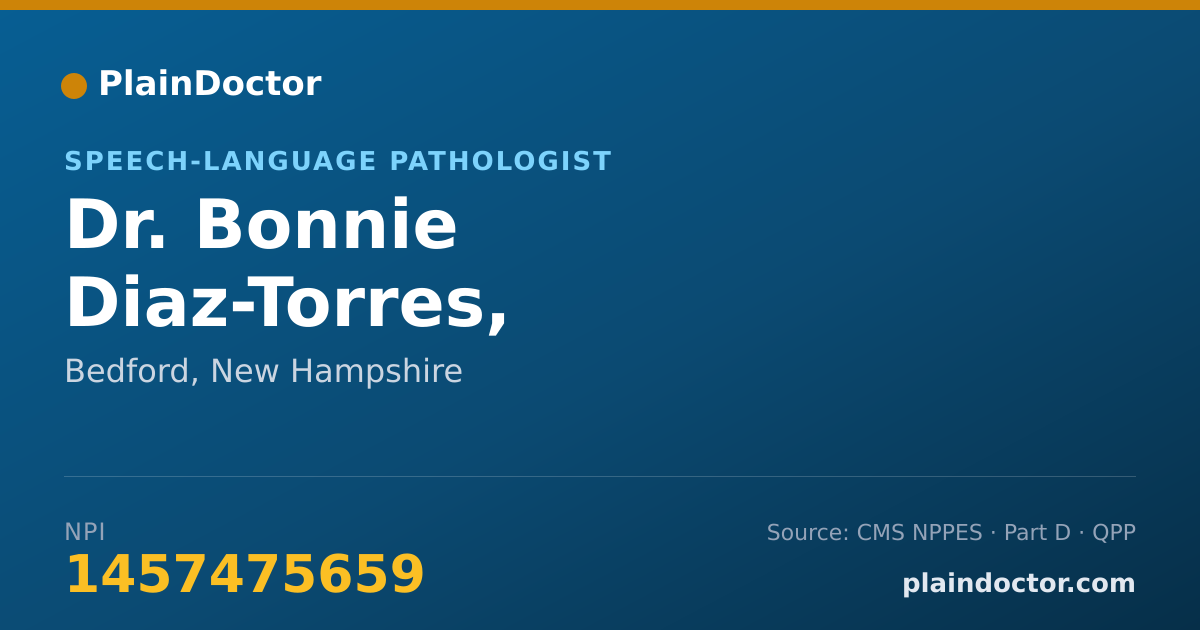 Shareable card for Bonnie Diaz-Torres, M.S.,C.C.C.,SLP - Speech-Language Pathologist, Bedford, NH