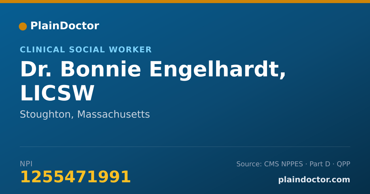 Shareable card for Bonnie Engelhardt, LICSW - Clinical Social Worker, Stoughton, MA