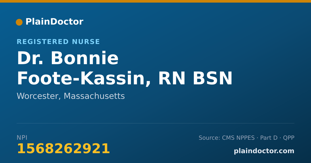 Shareable card for Bonnie Foote-Kassin, RN BSN - Registered Nurse, Worcester, MA