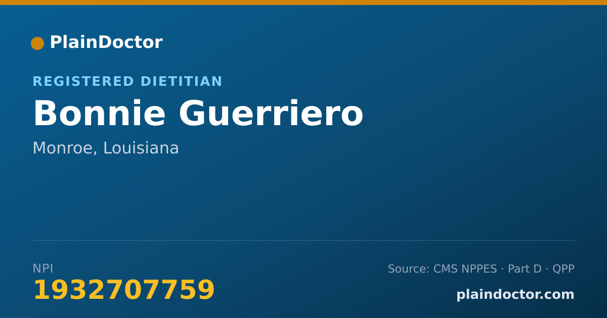 Shareable card for Bonnie Guerriero - Registered Dietitian, Monroe, LA