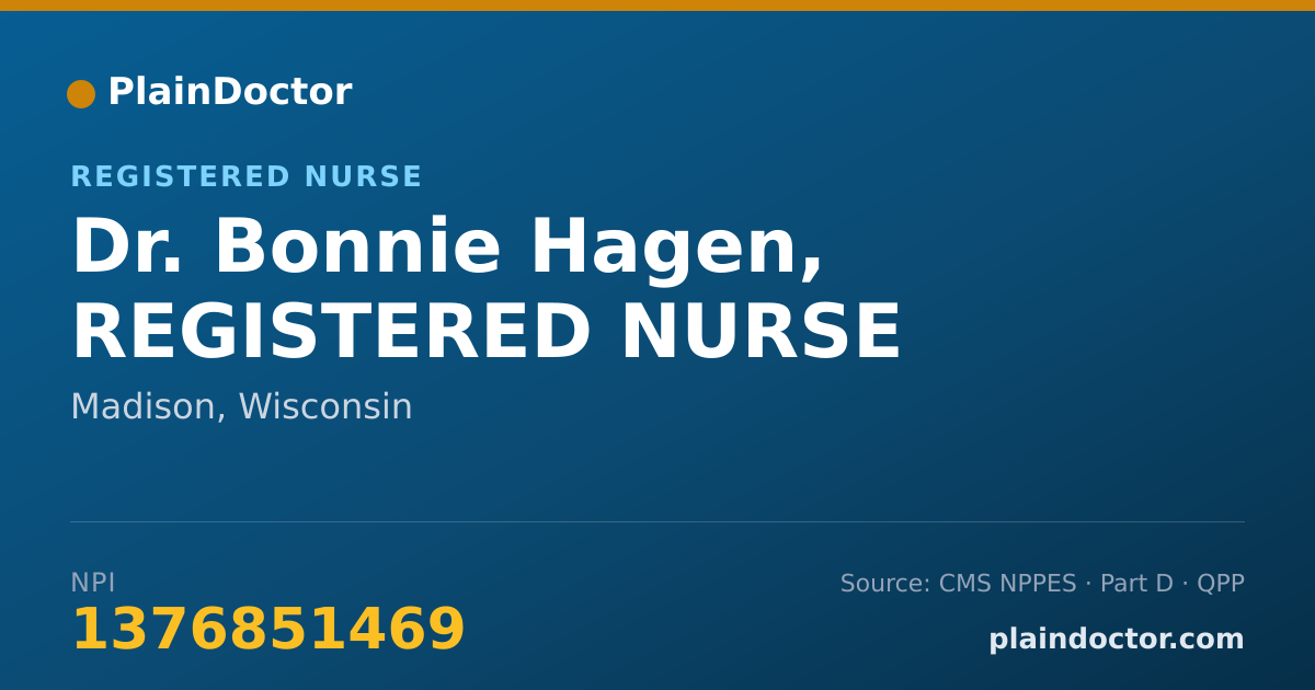 Shareable card for Bonnie Hagen, REGISTERED NURSE - Registered Nurse, Madison, WI