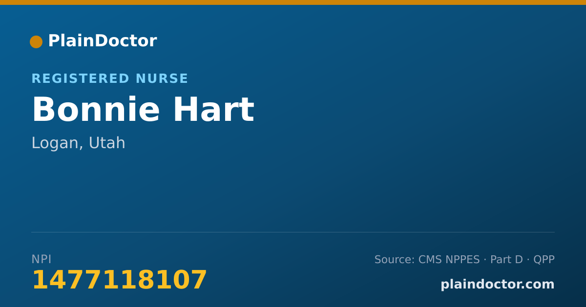 Shareable card for Bonnie Hart - Registered Nurse, Logan, UT
