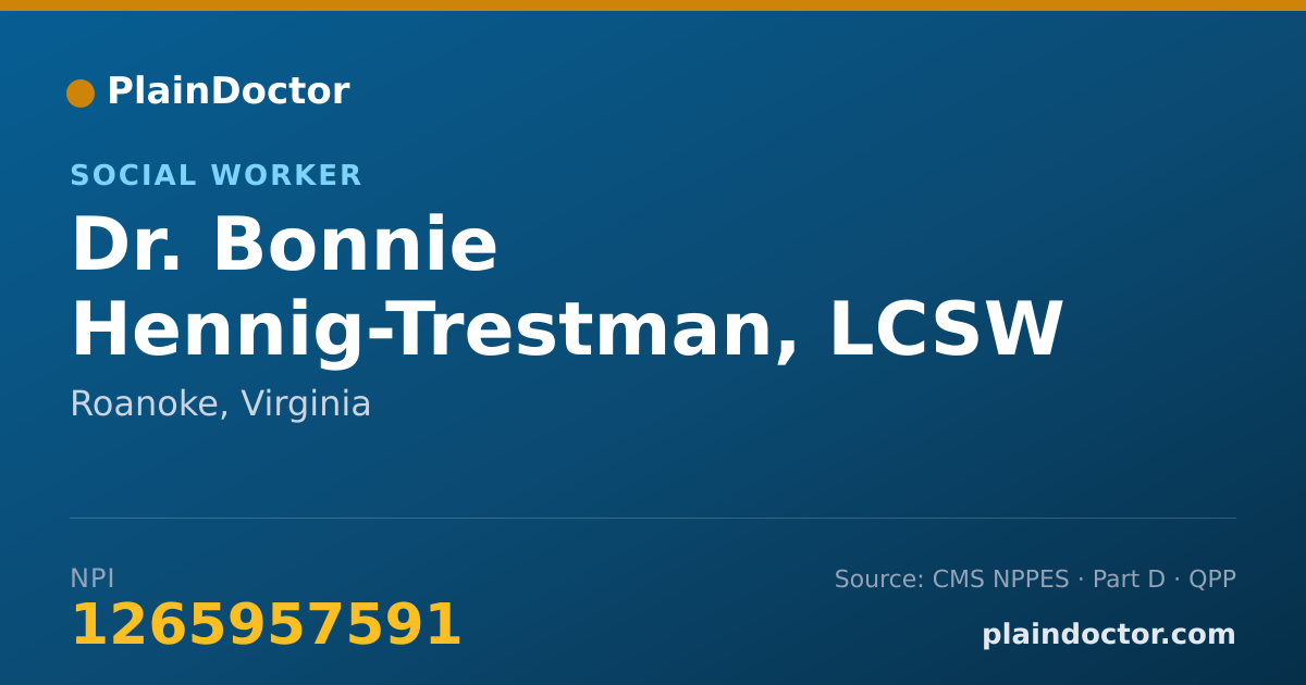 Shareable card for Bonnie Hennig-Trestman, LCSW - Social Worker, Roanoke, VA