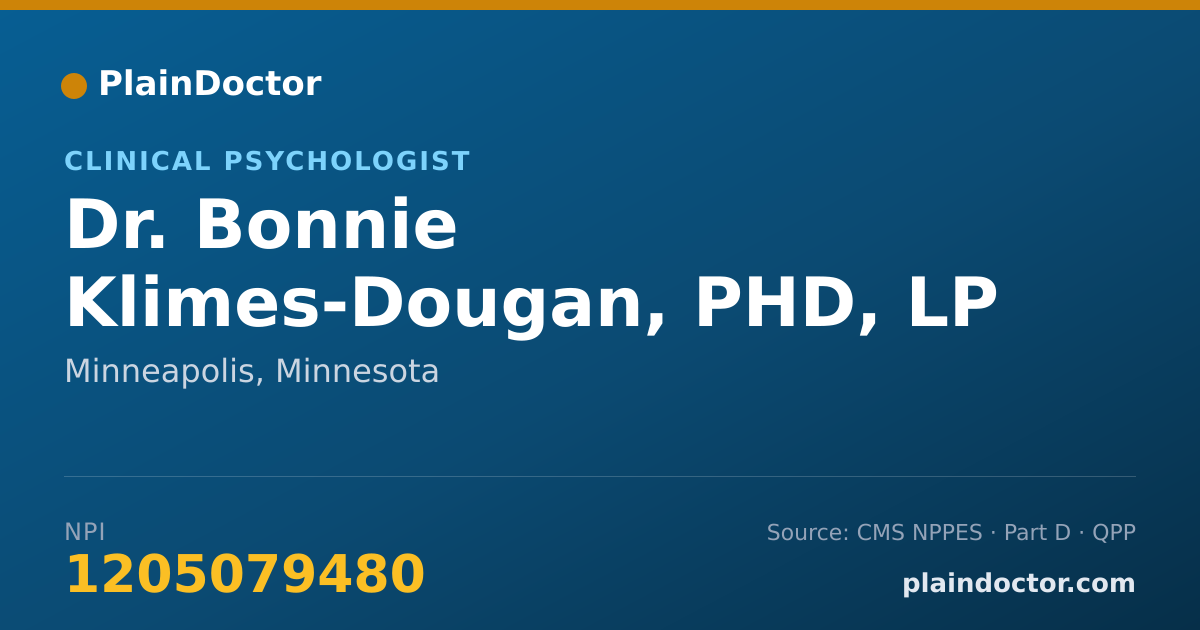 Shareable card for Bonnie Klimes-Dougan, PHD, LP - Clinical Psychologist, Minneapolis, MN