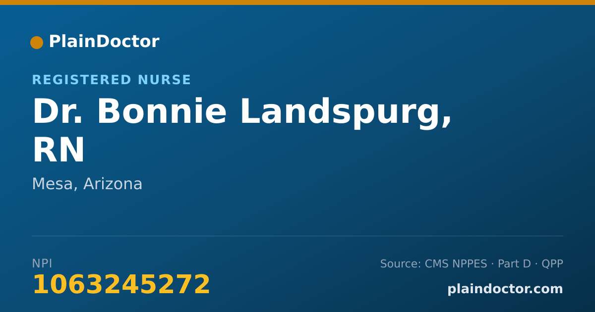 Shareable card for Bonnie Landspurg, RN - Registered Nurse, Mesa, AZ