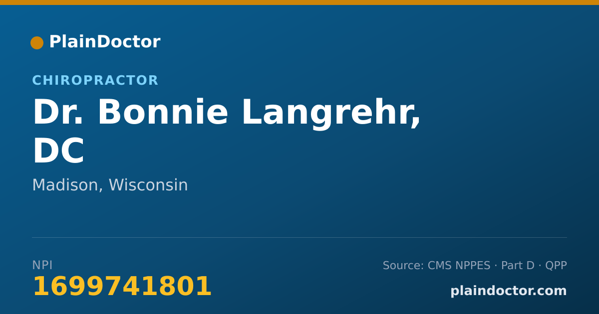 Shareable card for Bonnie Langrehr, DC - Chiropractor, Madison, WI