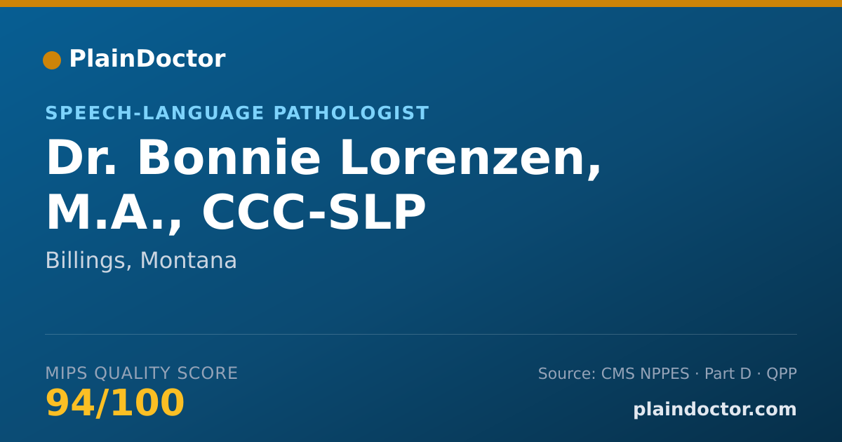 Shareable card for Bonnie Lorenzen, M.A., CCC-SLP - Speech-Language Pathologist, Billings, MT
