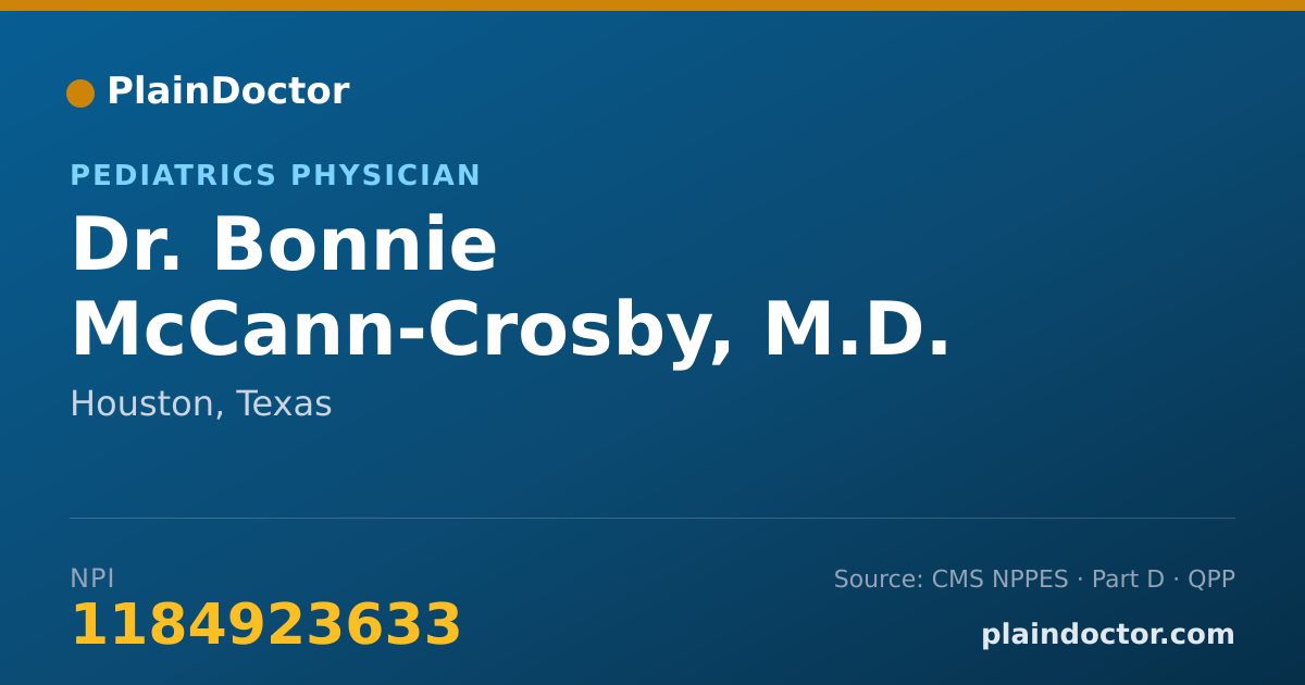 Shareable card for Bonnie McCann-Crosby, M.D. - Pediatrics Physician, Houston, TX