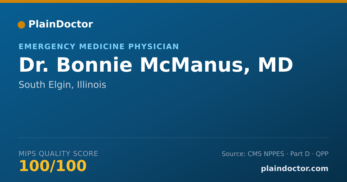 Shareable card for Bonnie McManus, MD - Emergency Medicine Physician, South Elgin, IL