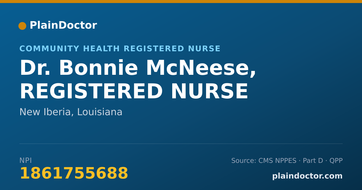 Shareable card for Bonnie McNeese, REGISTERED NURSE - Community Health Registered Nurse, New Iberia, LA