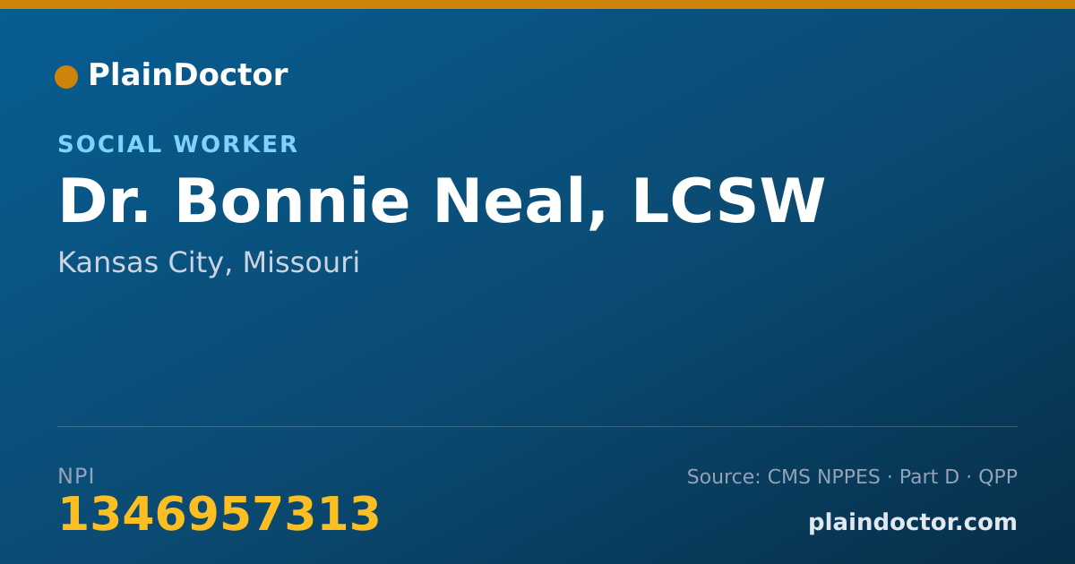 Shareable card for Bonnie Neal, LCSW - Social Worker, Kansas City, MO