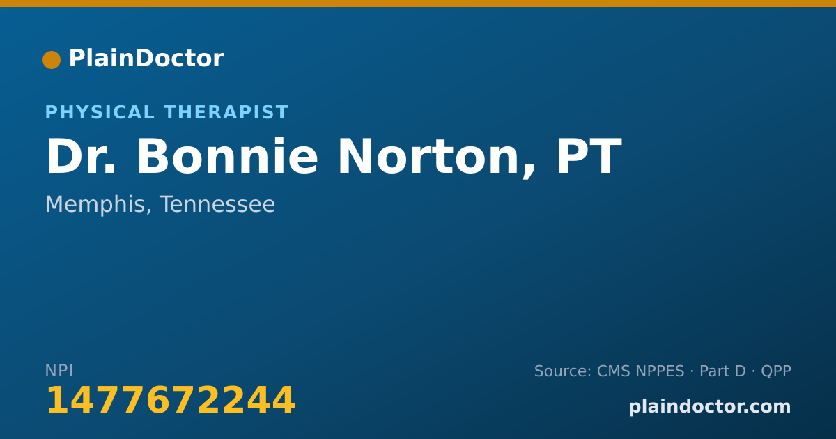 Shareable card for Bonnie Norton, PT - Physical Therapist, Memphis, TN