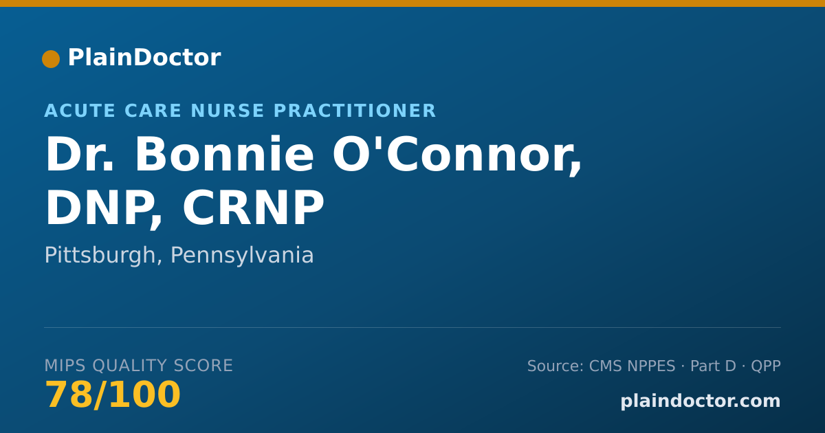 Shareable card for Bonnie O'Connor, DNP, CRNP - Acute Care Nurse Practitioner, Pittsburgh, PA
