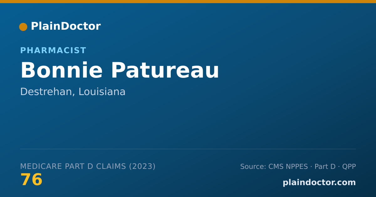 Shareable card for Bonnie Patureau - Pharmacist, Destrehan, LA