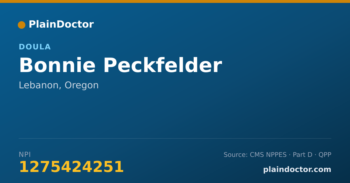 Shareable card for Bonnie Peckfelder - Doula, Lebanon, OR