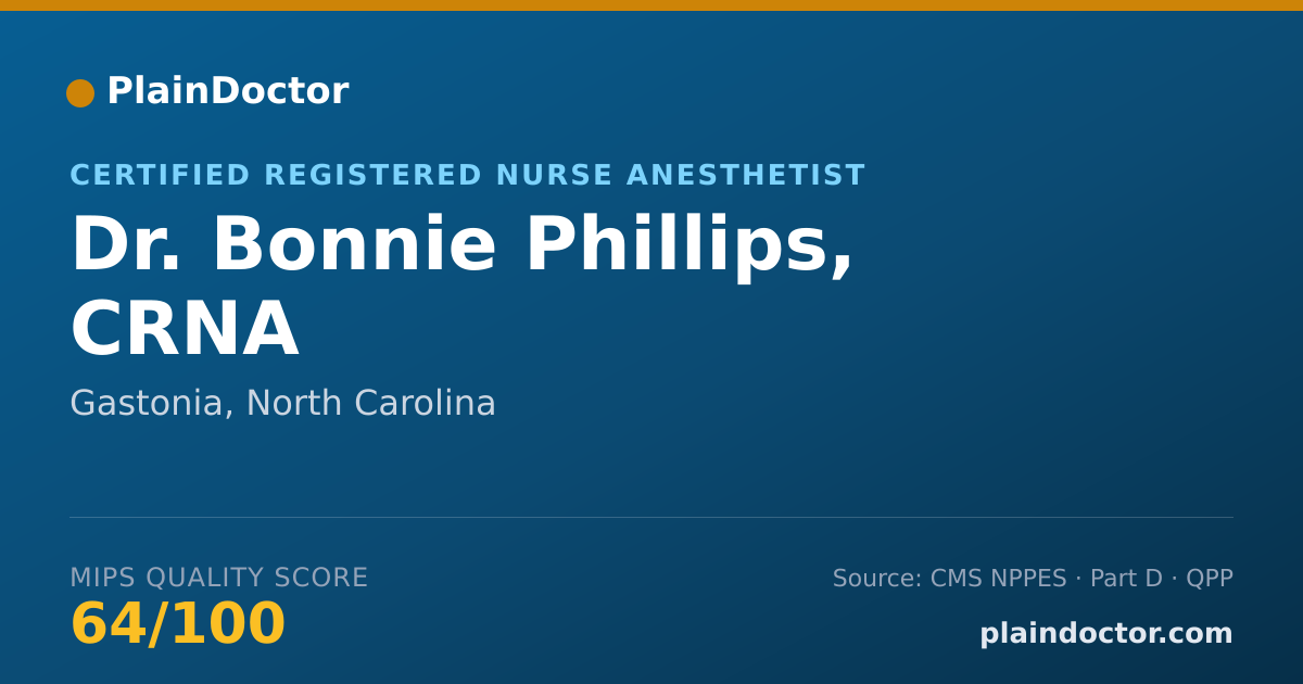 Shareable card for Bonnie Phillips, CRNA - Certified Registered Nurse Anesthetist, Gastonia, NC