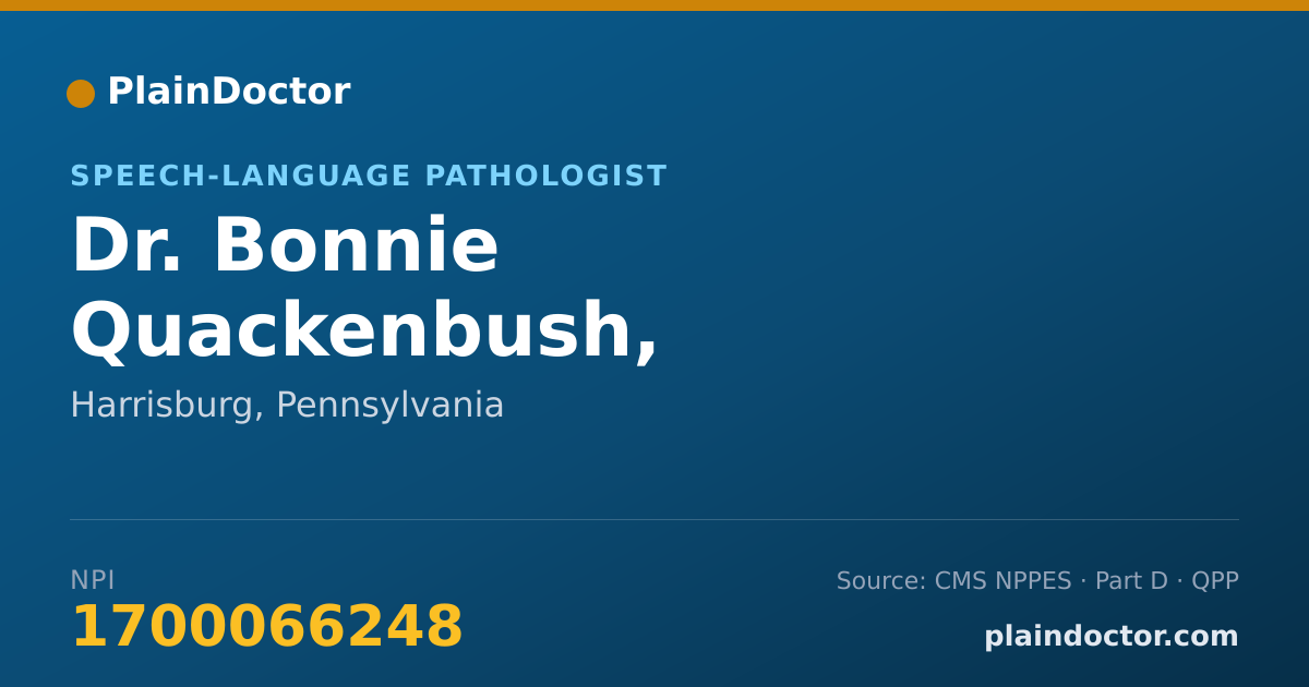 Shareable card for Bonnie Quackenbush, MA,CCC-SLP - Speech-Language Pathologist, Harrisburg, PA