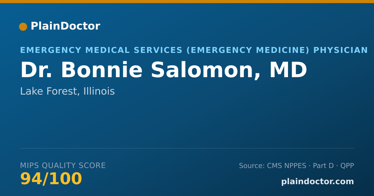 Shareable card for Bonnie Salomon, MD - Emergency Medical Services (Emergency Medicine) Physician, Lake Forest, IL