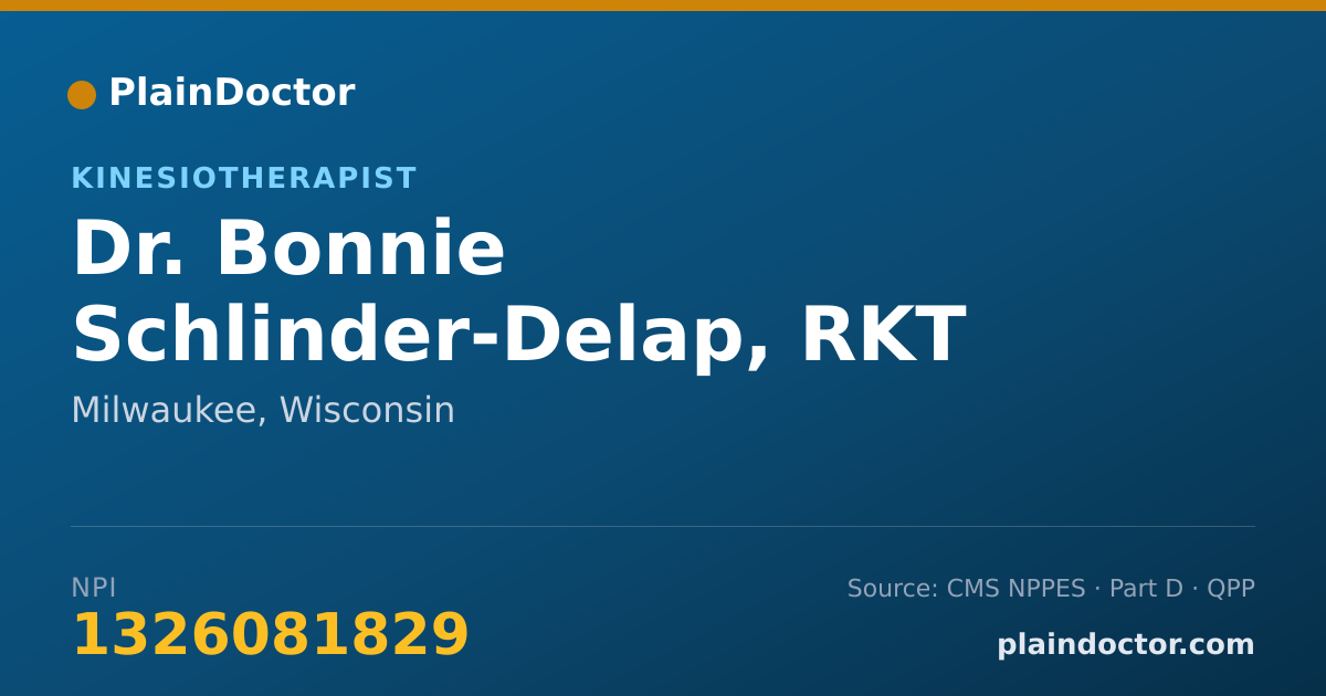 Shareable card for Bonnie Schlinder-Delap, RKT - Kinesiotherapist, Milwaukee, WI