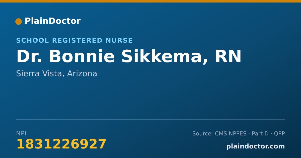 Shareable card for Bonnie Sikkema, RN - School Registered Nurse, Sierra Vista, AZ
