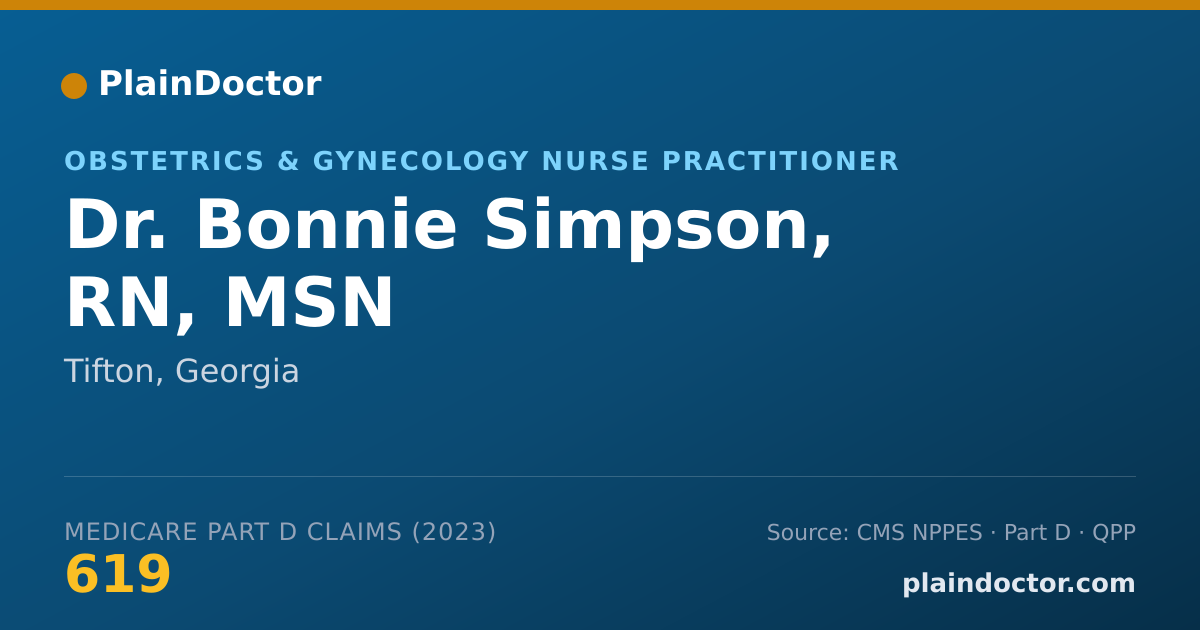 Shareable card for Bonnie Simpson, RN, MSN - Obstetrics & Gynecology Nurse Practitioner, Tifton, GA