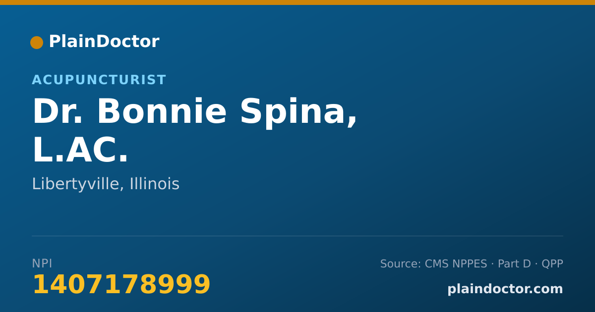 Shareable card for Bonnie Spina, L.AC. - Acupuncturist, Libertyville, IL