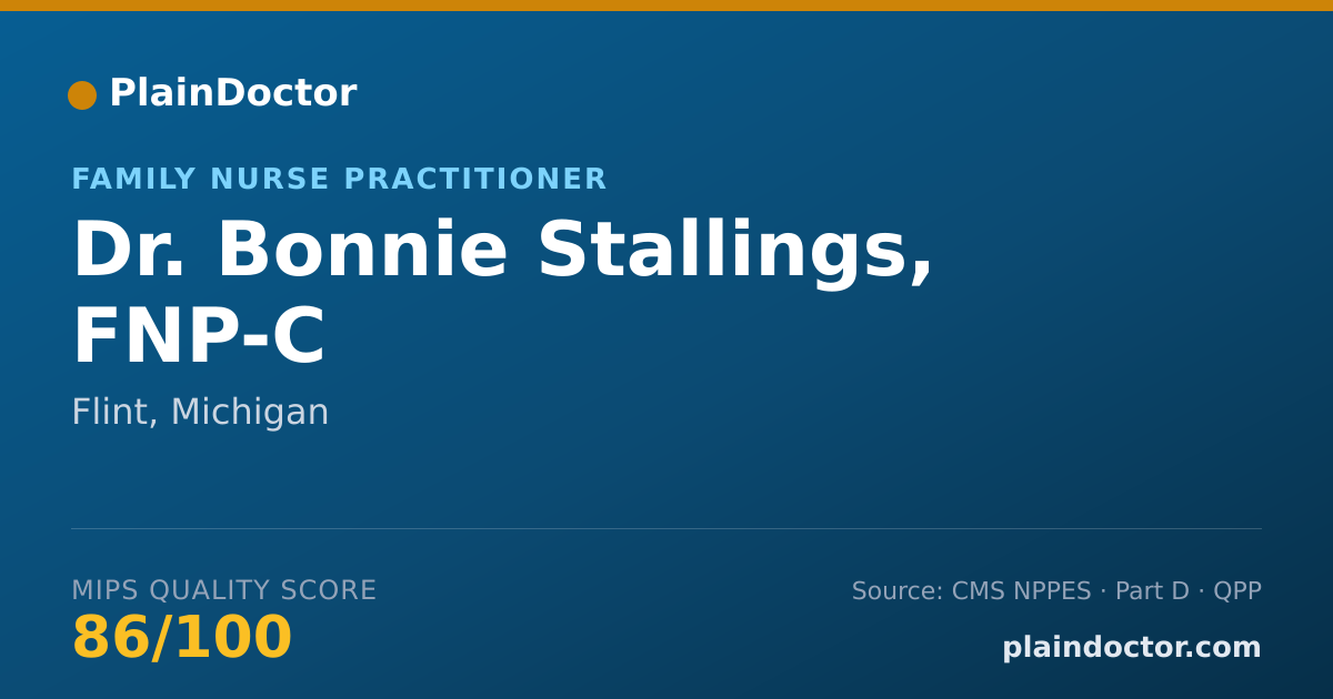Shareable card for Bonnie Stallings, FNP-C - Family Nurse Practitioner, Flint, MI