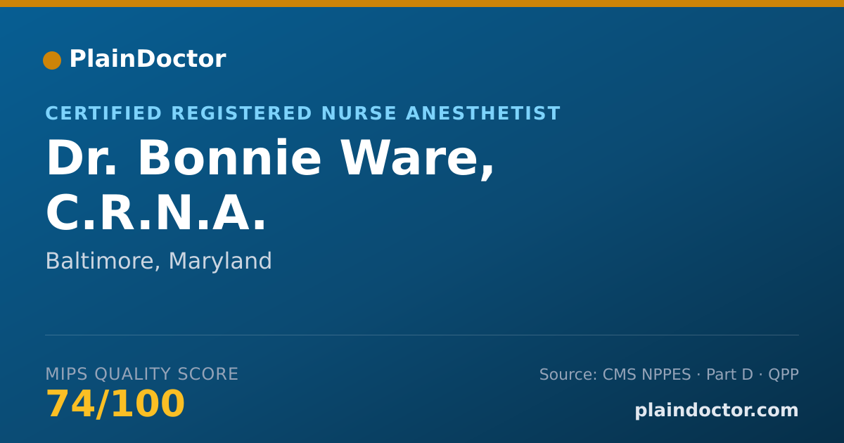 Shareable card for Bonnie Ware, C.R.N.A. - Certified Registered Nurse Anesthetist, Baltimore, MD