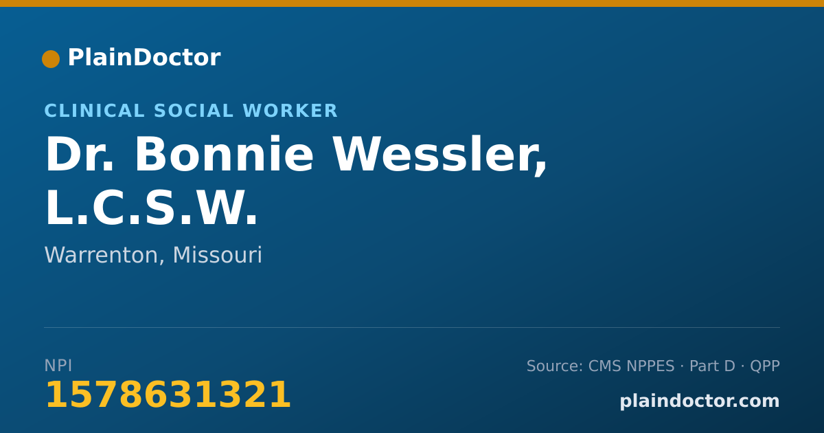 Shareable card for Bonnie Wessler, L.C.S.W. - Clinical Social Worker, Warrenton, MO