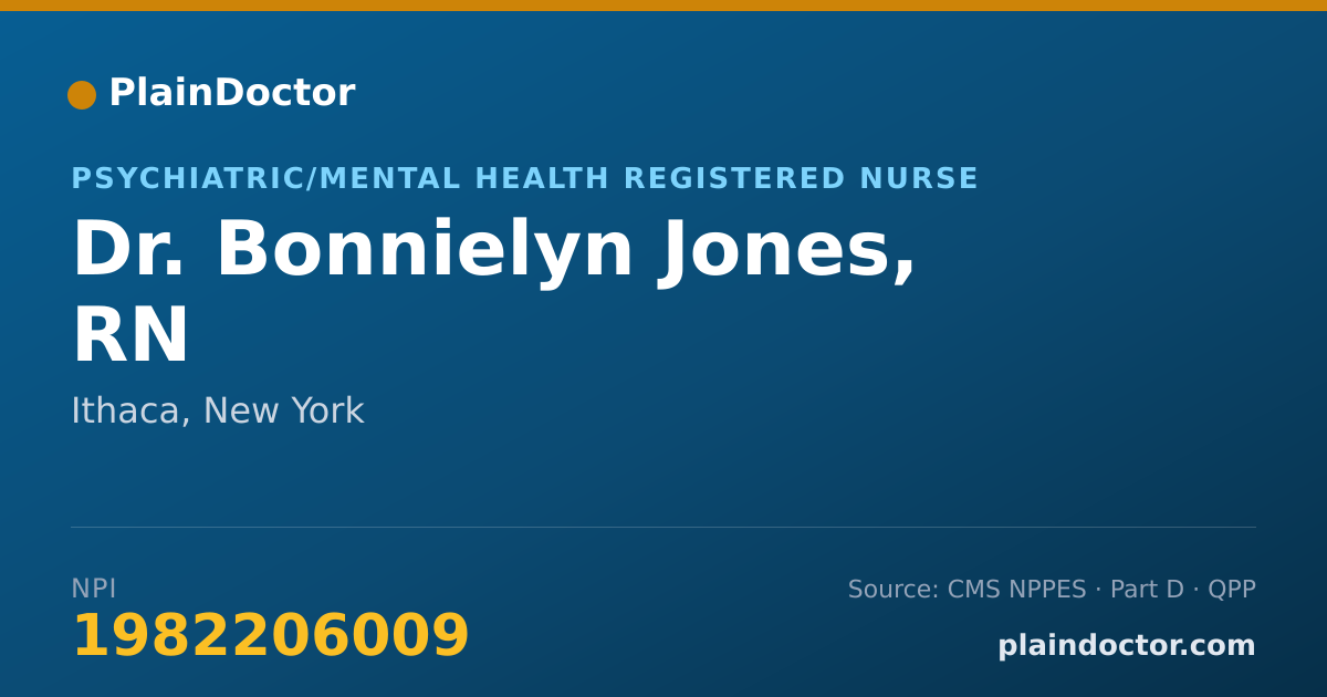 Shareable card for Bonnielyn Jones, RN - Psychiatric/Mental Health Registered Nurse, Ithaca, NY