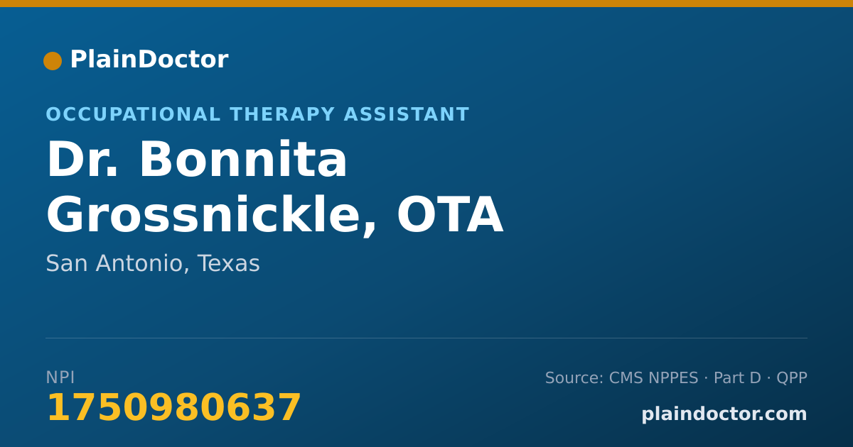 Shareable card for Bonnita Grossnickle, OTA - Occupational Therapy Assistant, San Antonio, TX