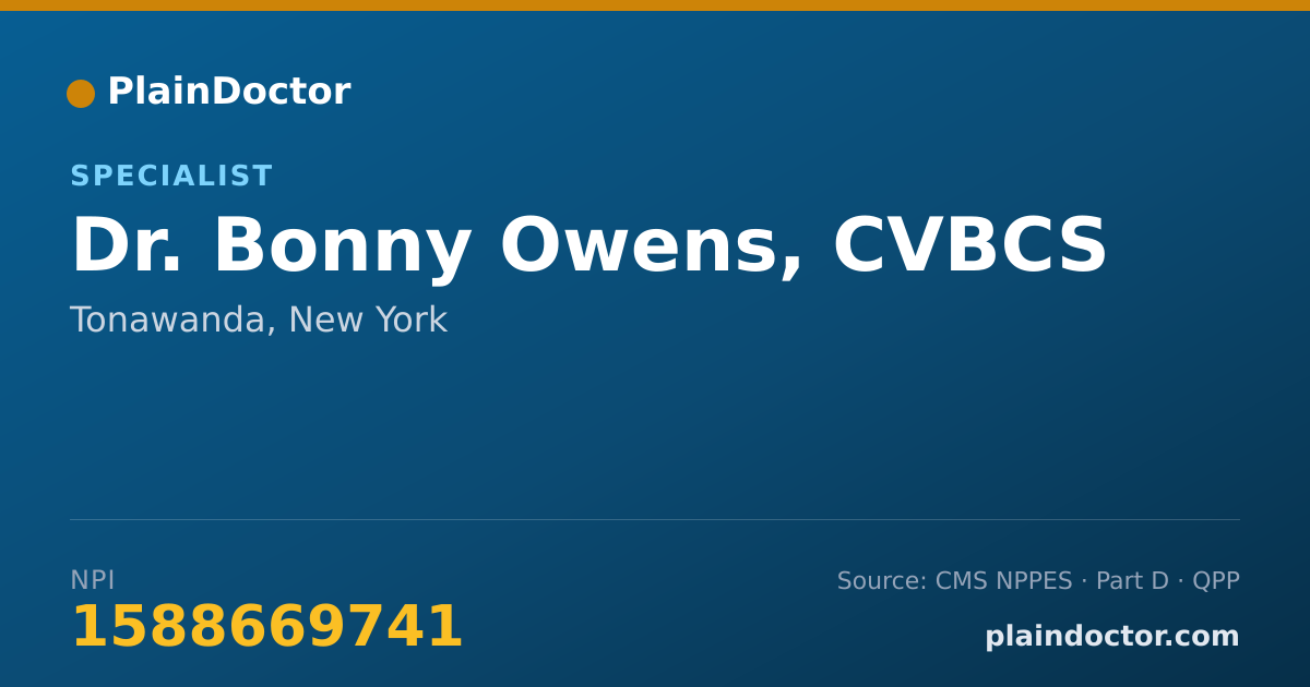 Shareable card for Bonny Owens, CVBCS - Specialist, Tonawanda, NY