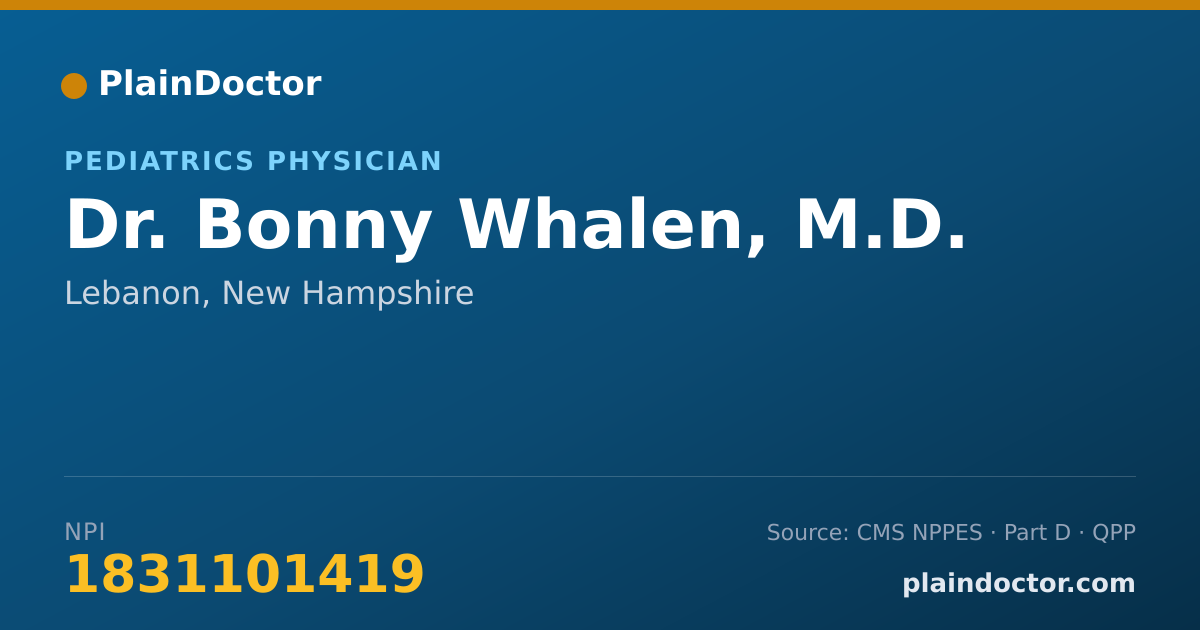 Shareable card for Bonny Whalen, M.D. - Pediatrics Physician, Lebanon, NH