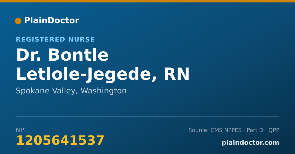 Shareable card for Bontle Letlole-Jegede, RN - Registered Nurse, Spokane Valley, WA