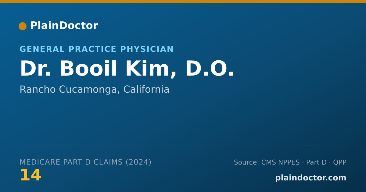 Shareable card for Booil Kim, D.O. - Internal Medicine Physician, Rancho Cucamonga, CA