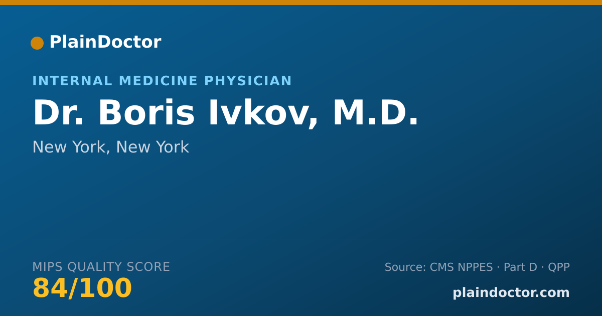 Shareable card for Boris Ivkov, M.D. - Internal Medicine Physician, New York, NY