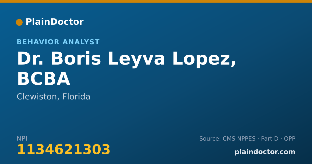 Shareable card for Boris Leyva Lopez, BCBA - Behavior Analyst, Clewiston, FL
