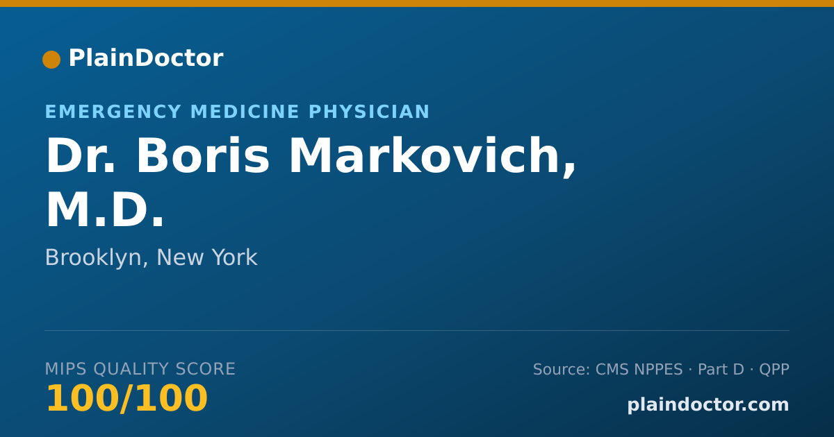 Shareable card for Boris Markovich, M.D. - Emergency Medicine Physician, Brooklyn, NY