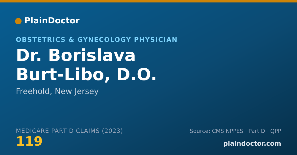 Shareable card for Borislava Burt-Libo, D.O. - Obstetrics & Gynecology Physician, Freehold, NJ