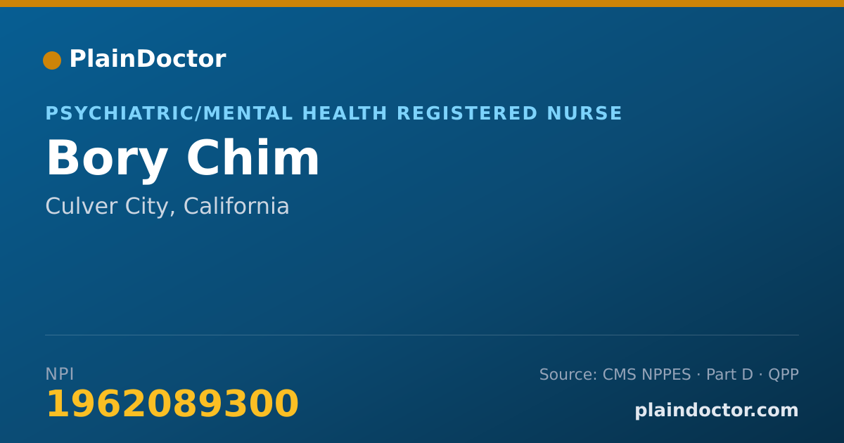 Shareable card for Bory Chim - Psychiatric/Mental Health Registered Nurse, Culver City, CA