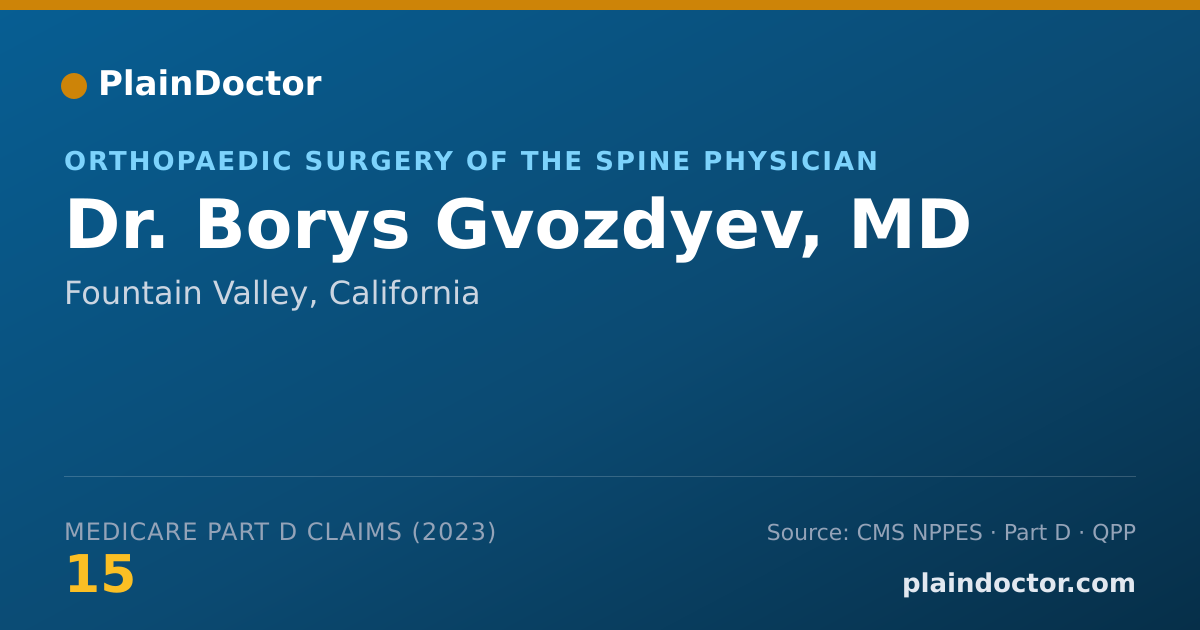 Shareable card for Borys Gvozdyev, MD - Orthopaedic Surgery of the Spine Physician, Fountain Valley, CA