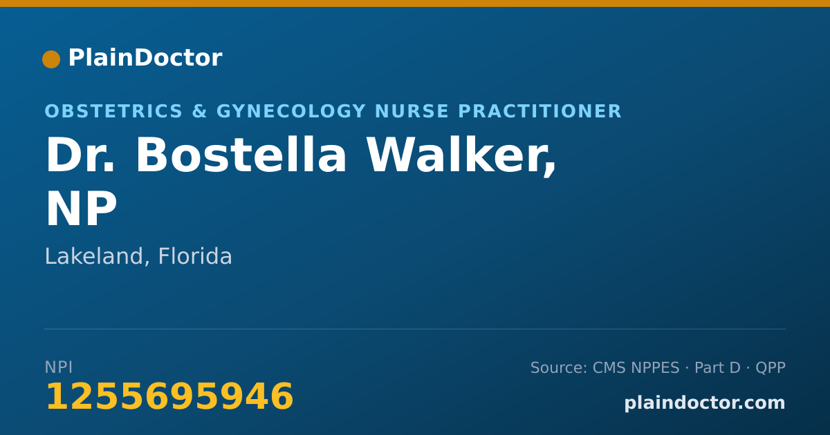 Shareable card for Bostella Walker, NP - Obstetrics & Gynecology Nurse Practitioner, Lakeland, FL