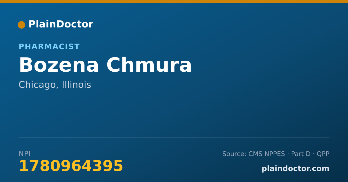 Shareable card for Bozena Chmura - Pharmacist, Chicago, IL