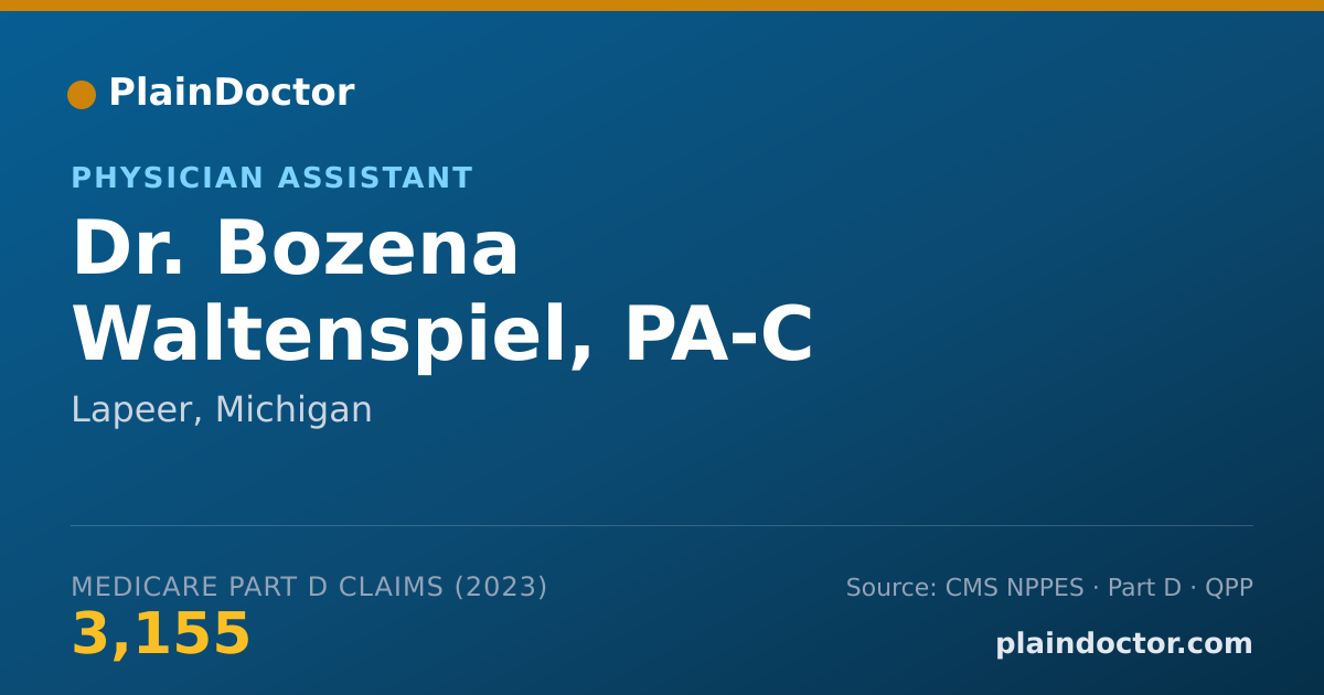Shareable card for Bozena Waltenspiel, PA-C - Physician Assistant, Lapeer, MI