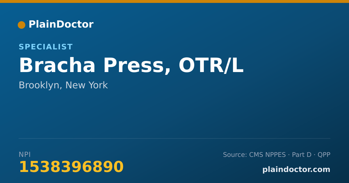 Shareable card for Bracha Press, OTR/L - Specialist, Brooklyn, NY