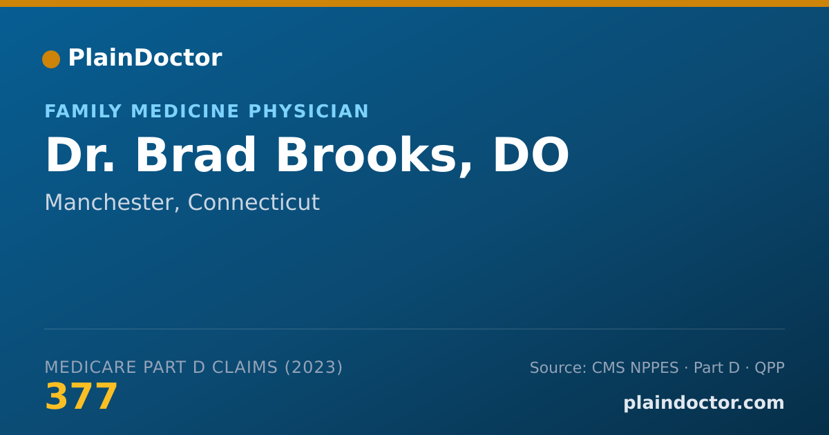Shareable card for Brad Brooks, DO - Family Medicine Physician, Manchester, CT