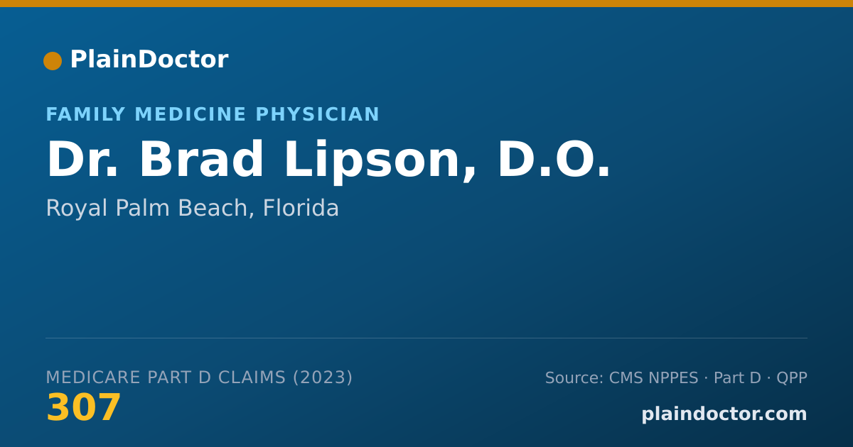 Shareable card for Brad Lipson, D.O. - Family Medicine Physician, Royal Palm Beach, FL