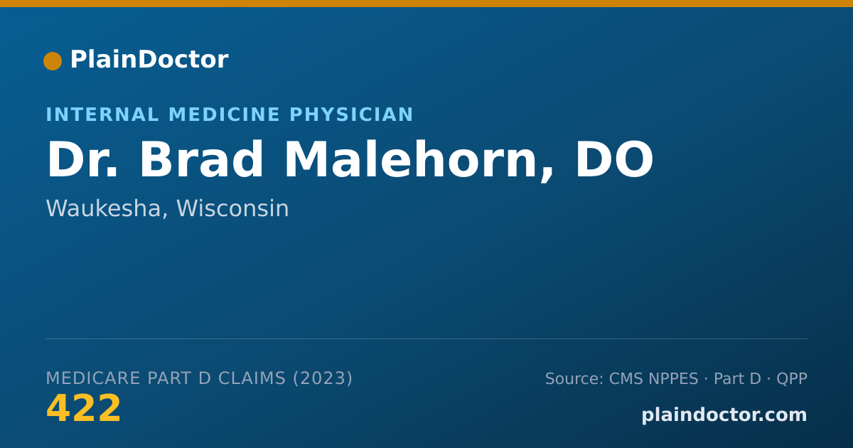Shareable card for Brad Malehorn, DO - Internal Medicine Physician, Waukesha, WI