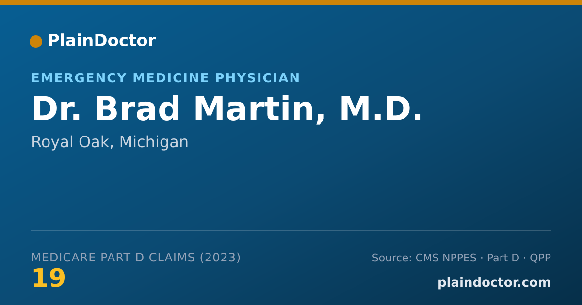 Shareable card for Brad Martin, M.D. - Emergency Medicine Physician, Royal Oak, MI